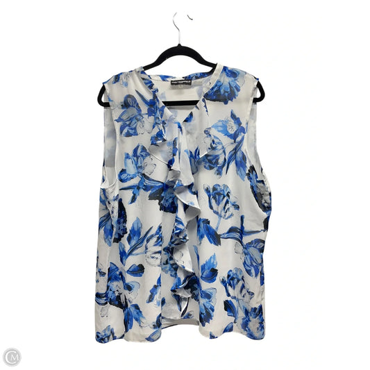 Blouse Designer By Karl Lagerfeld In Floral Print, Size: Xxl
