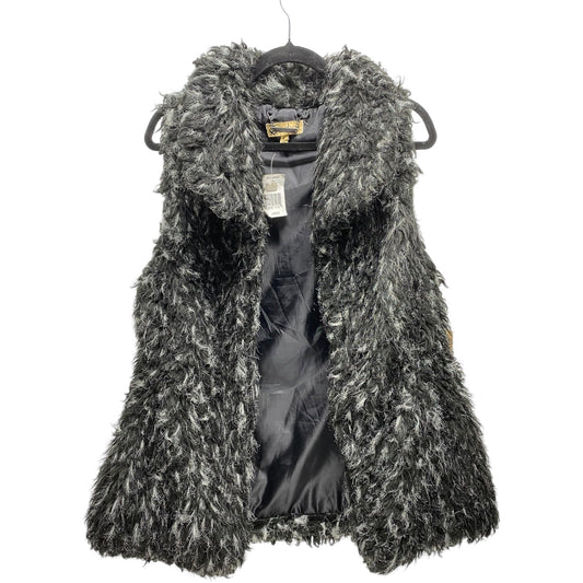 Vest Faux Fur & Sherpa By Clothes Mentor In Black & White, Size: L