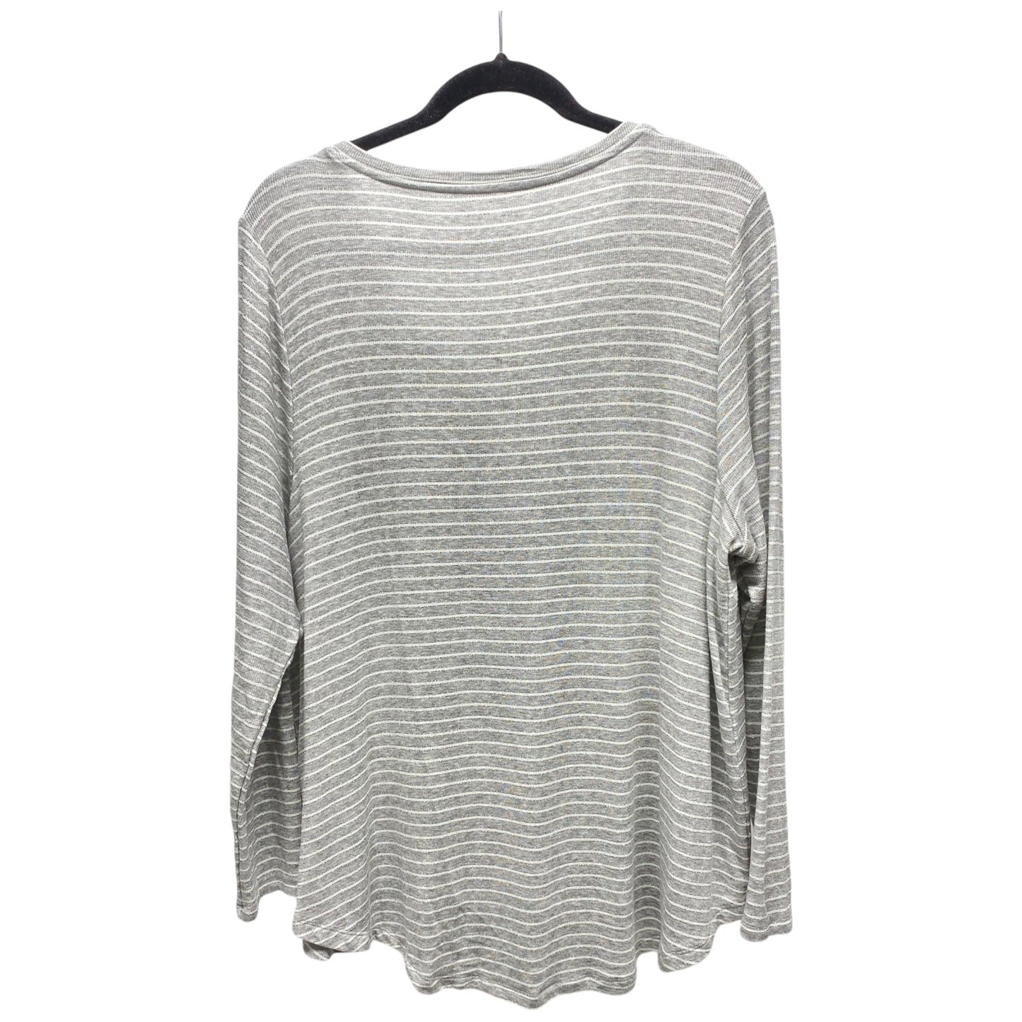 Top Long Sleeve By Lane Bryant In Silver & White, Size: L