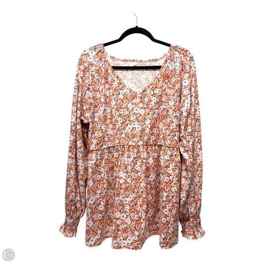 Top Long Sleeve By Clothes Mentor In Floral Print, Size: 2x