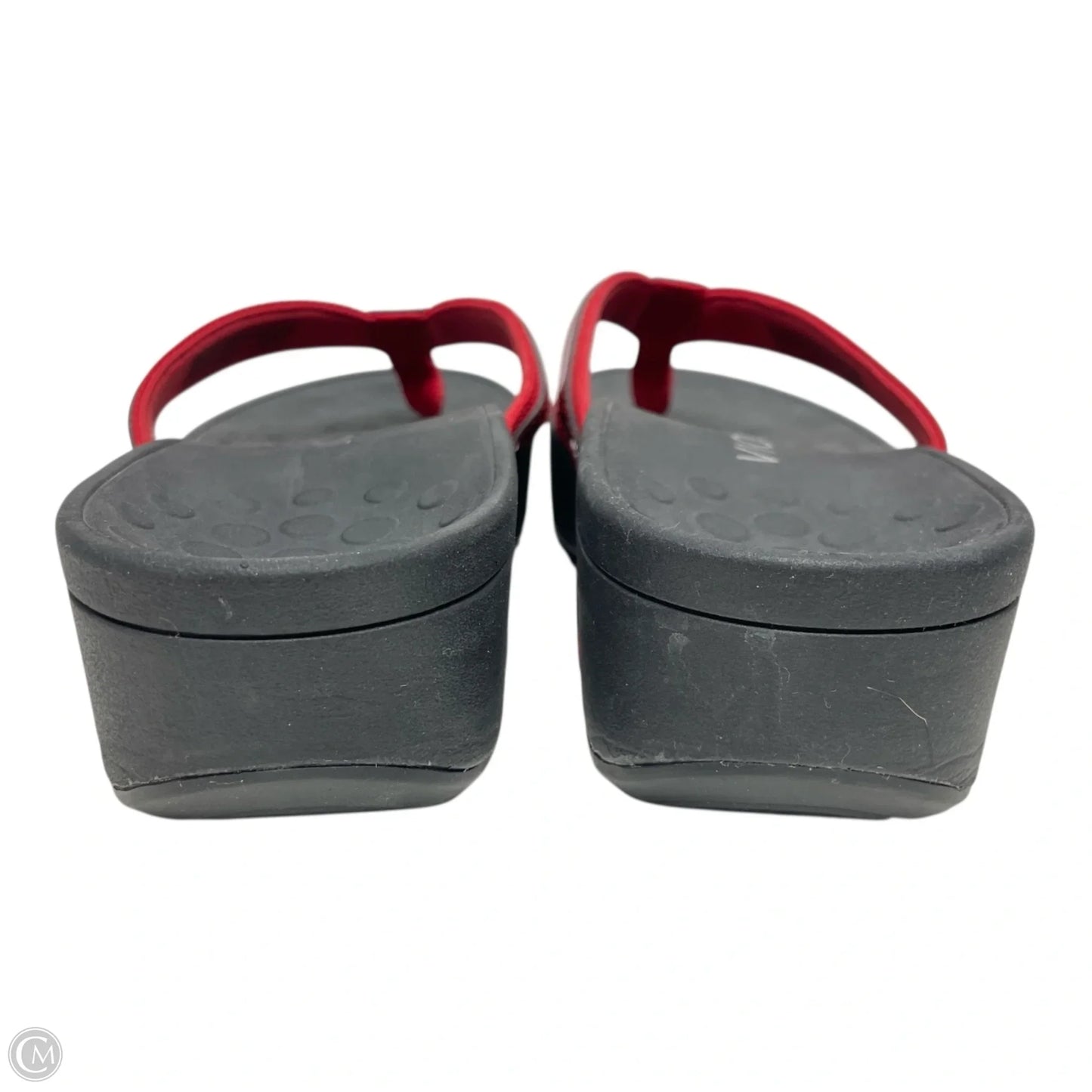 Sandals Flip Flops By Vionic In Black & Red, Size: 7