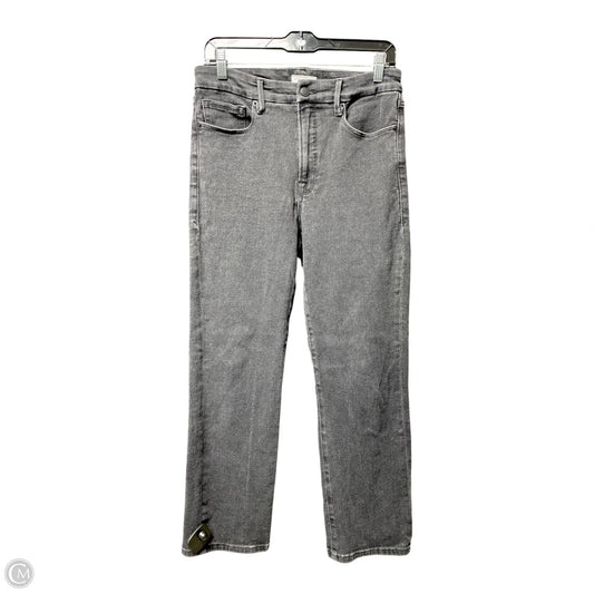 Jeans Straight By Good American In Black Denim, Size: 10