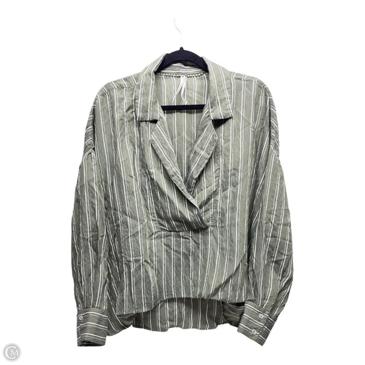 Blouse Long Sleeve By Anthropologie In Striped Pattern, Size: L