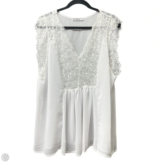 Top Short Sleeve By doublju -  In White, Size: 2x