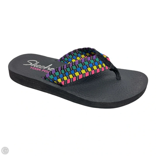 Sandals Flip Flops By Skechers In Rainbow Print, Size: 8