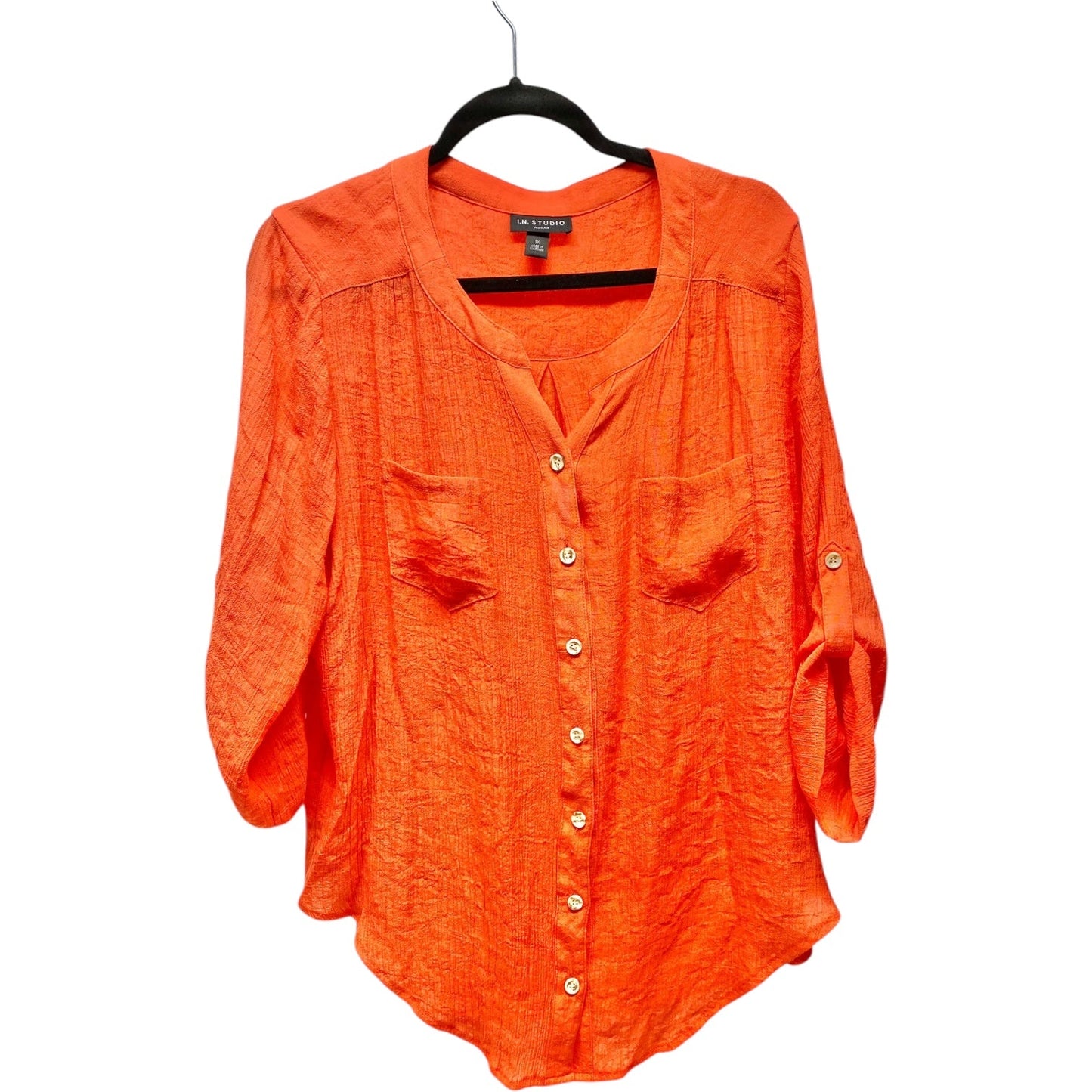 Top Long Sleeve By Clothes Mentor In Orange, Size: 1x