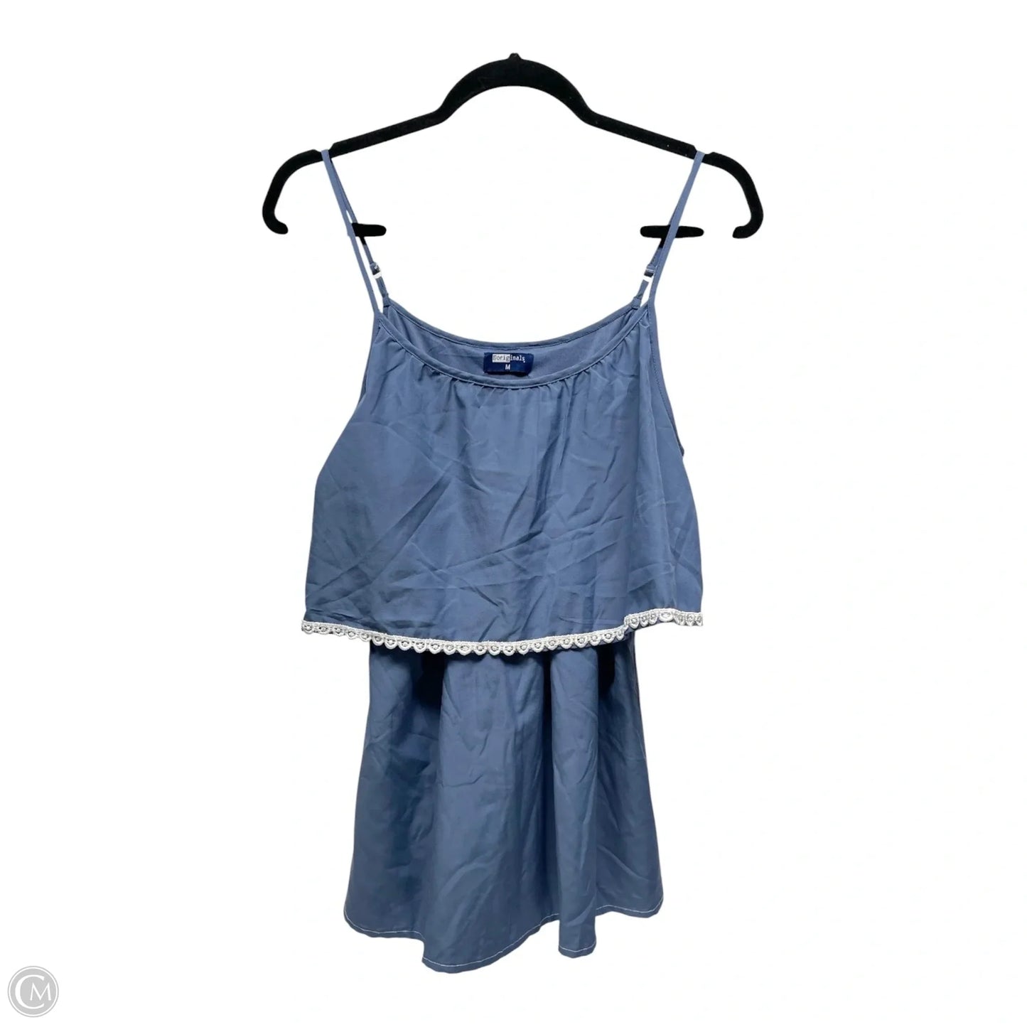Top Cami By Clothes Mentor In Blue & White, Size: M