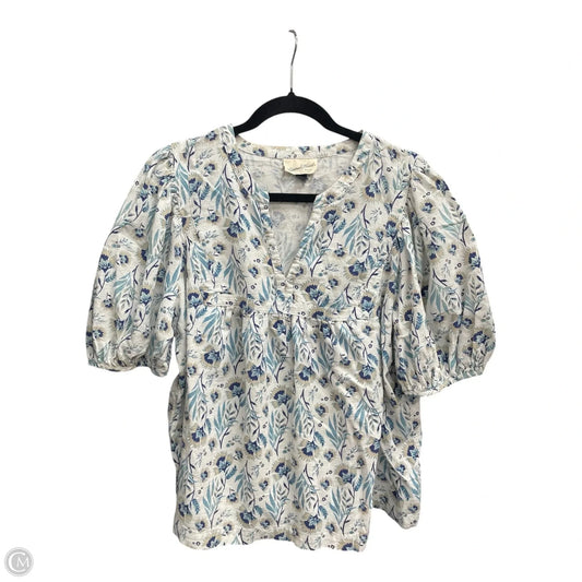 Top Short Sleeve By Universal Thread In Floral Print, Size: L