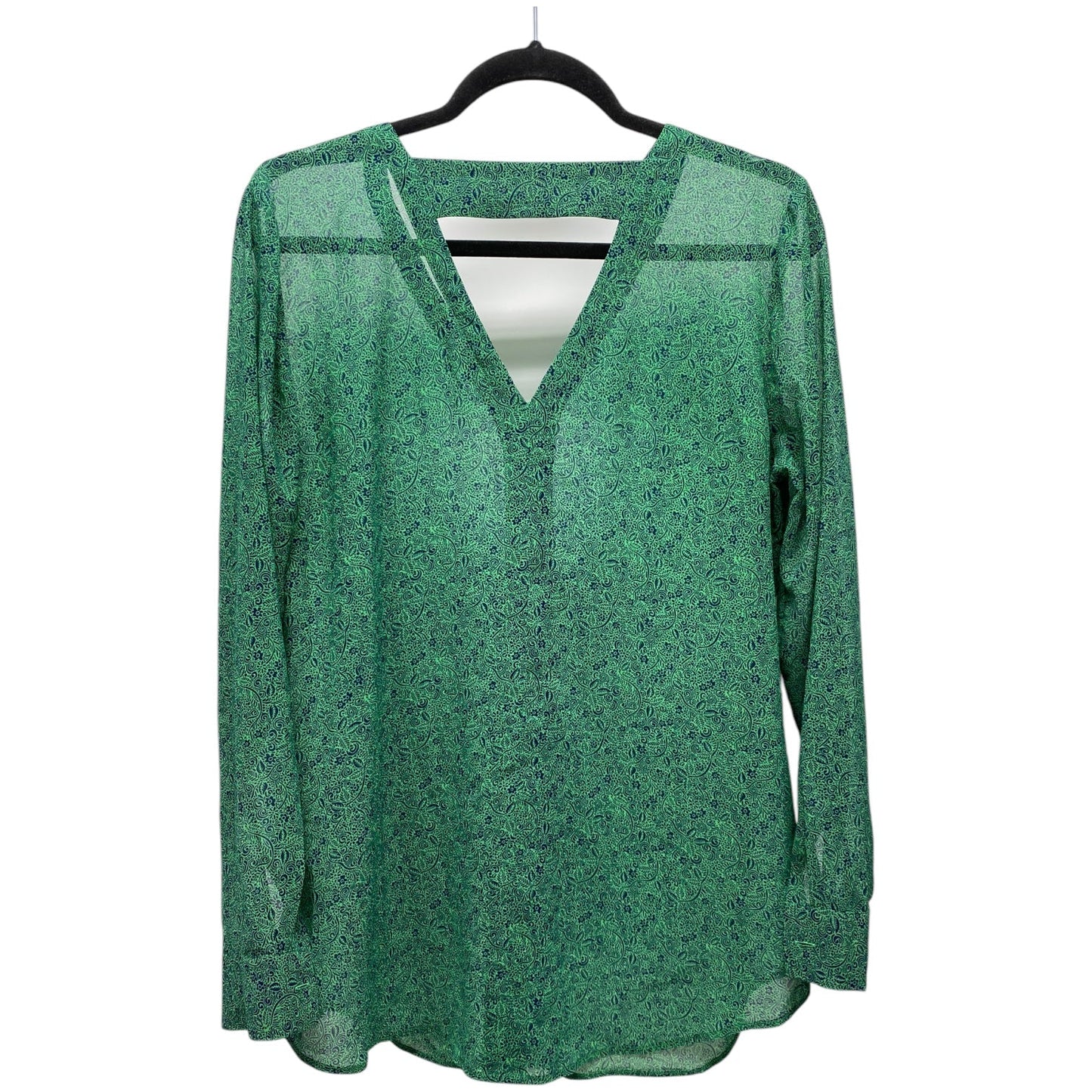 Top Long Sleeve By Cabi In Blue & Green, Size: M