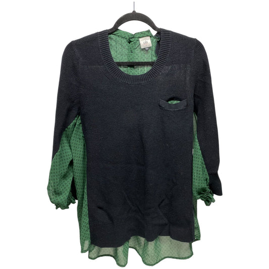 Top Long Sleeve By Cabi In Black & Green, Size: M