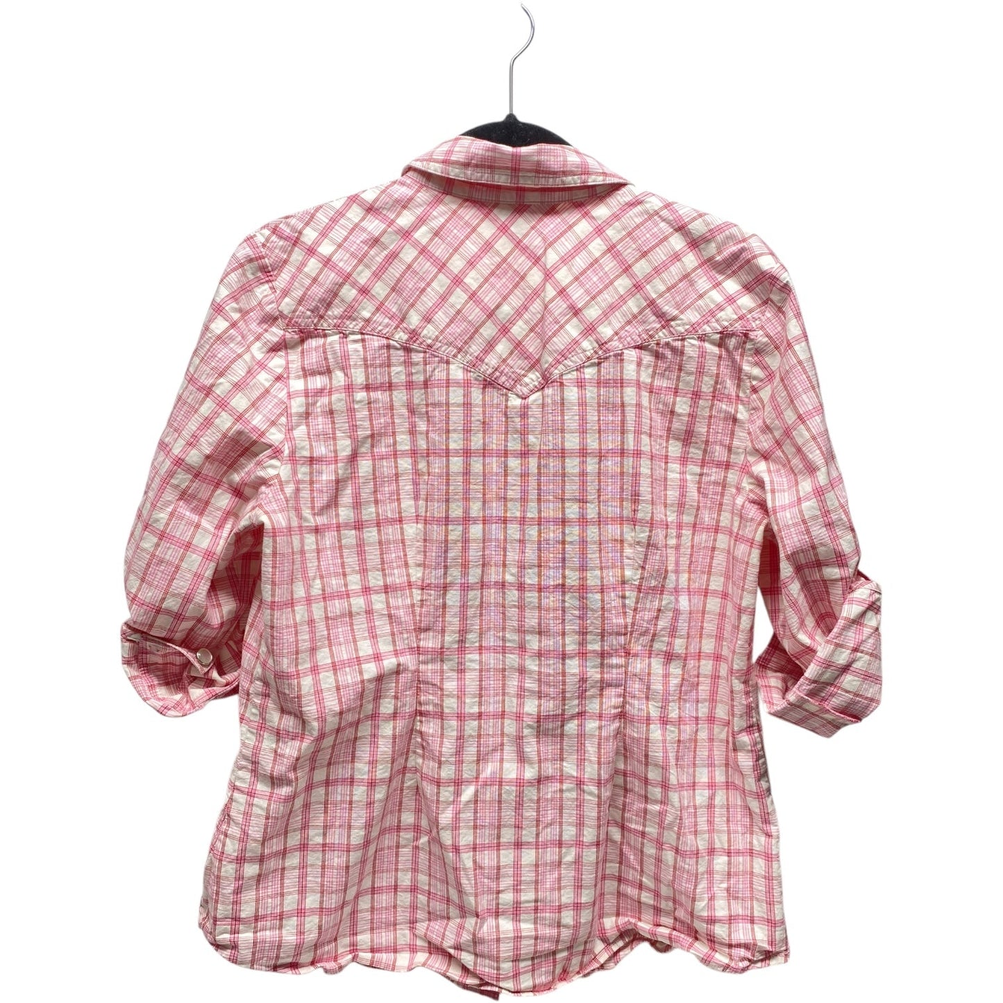 Top Long Sleeve By Cabi In Plaid Pattern, Size: L