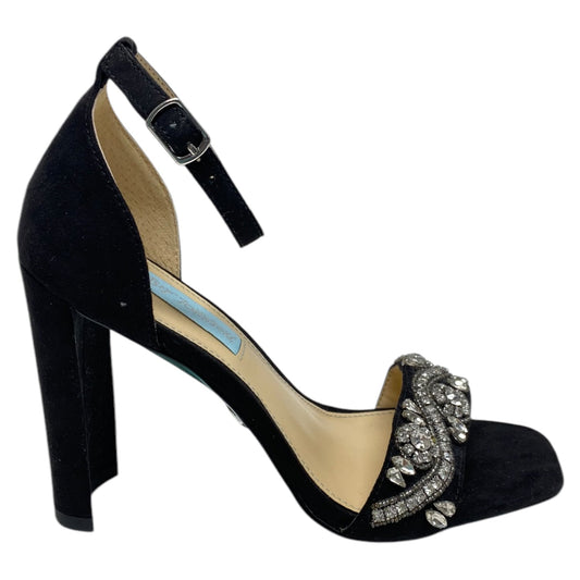 Shoes Heels Block By Betsey Johnson In Black & Blue, Size: 7.5