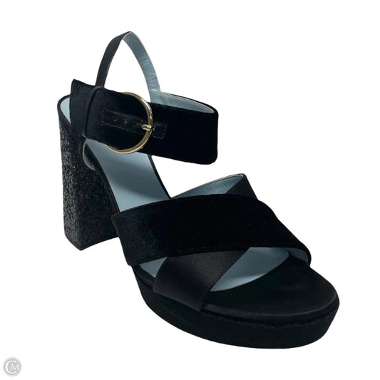 Sandals Heels Block By Franco Sarto In Black & Blue, Size: 8