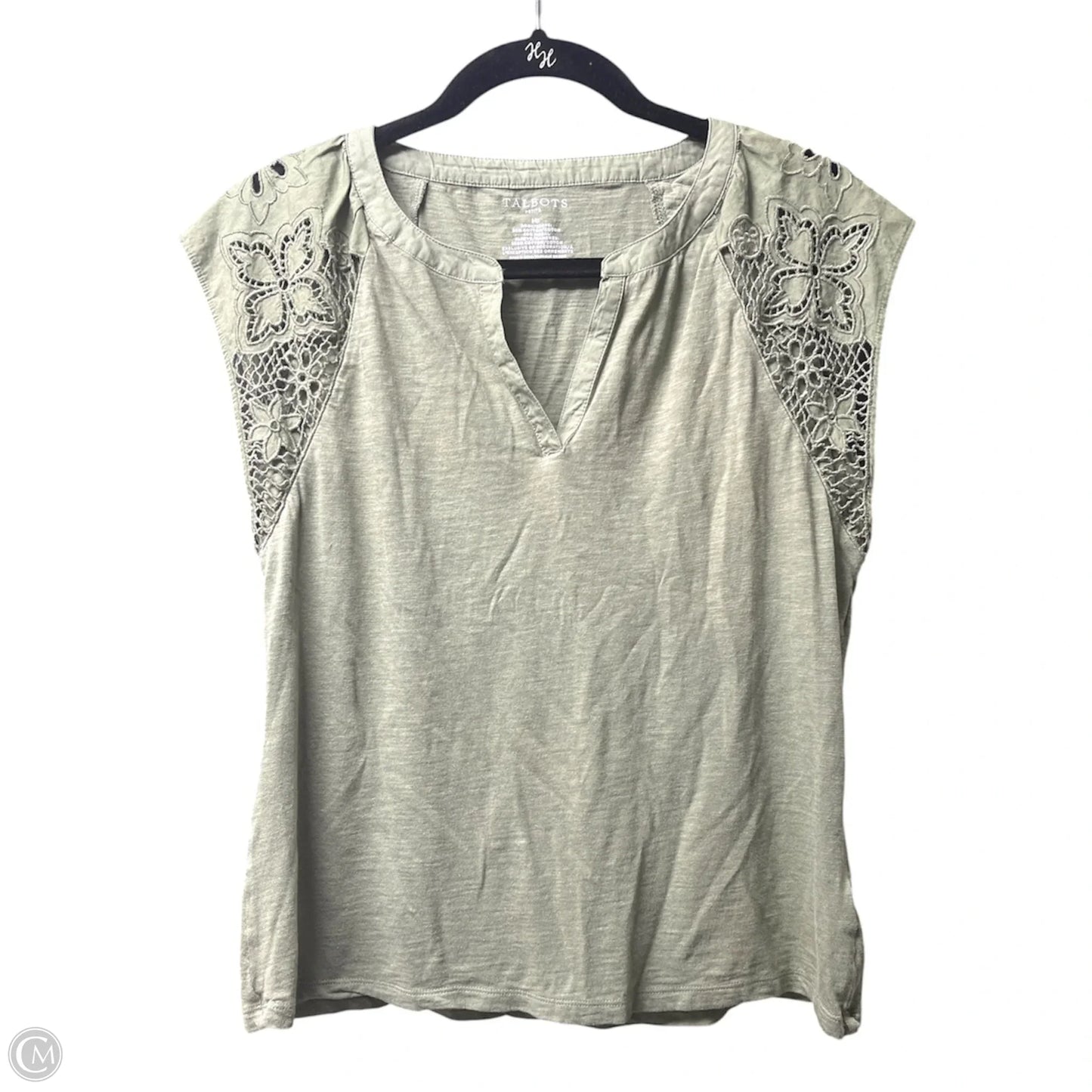 Top Short Sleeve By Talbots In Green, Size: Mp