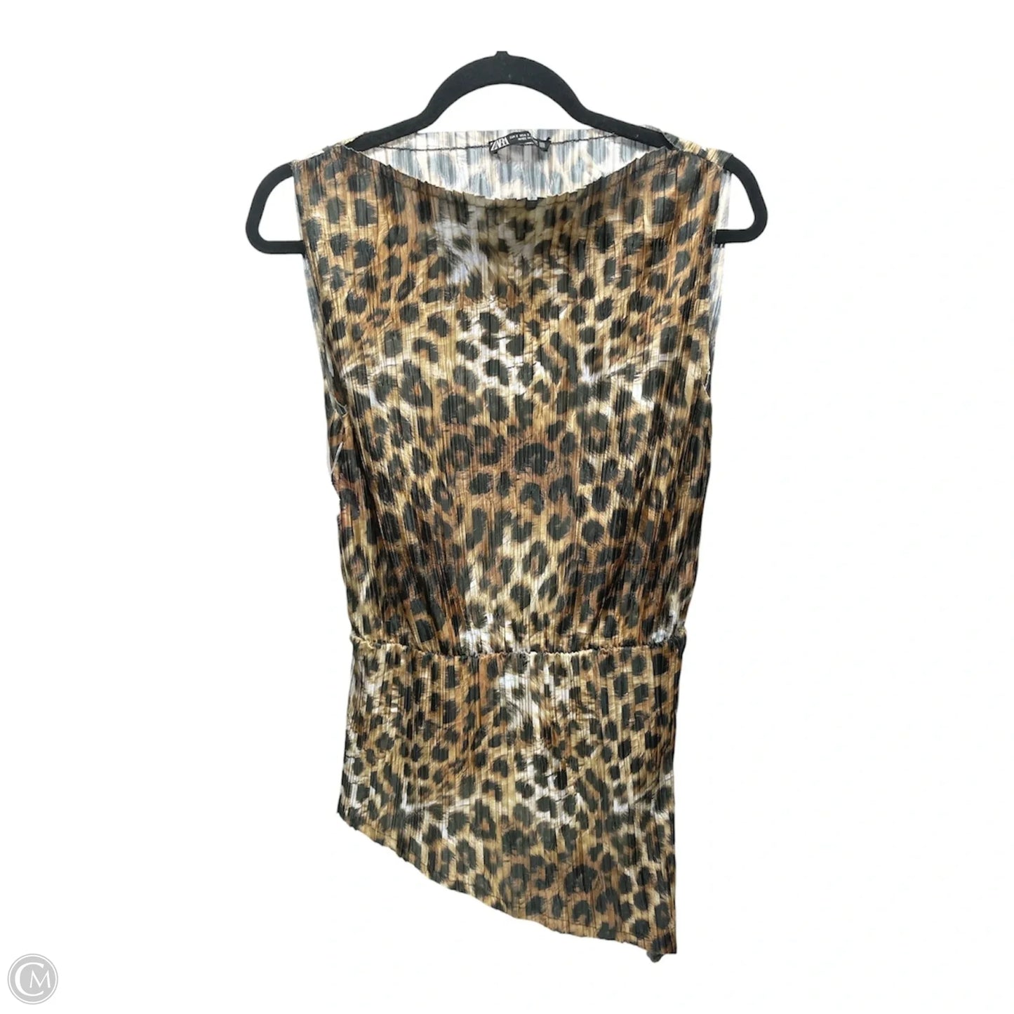 Top Sleeveless By Zara In Animal Print, Size: S
