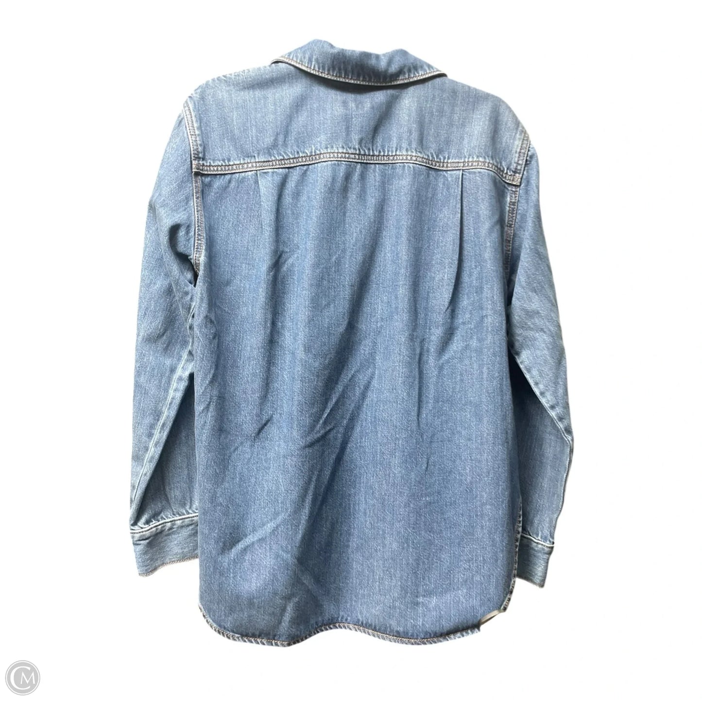Jacket Shirt By Loft In Blue Denim, Size: M