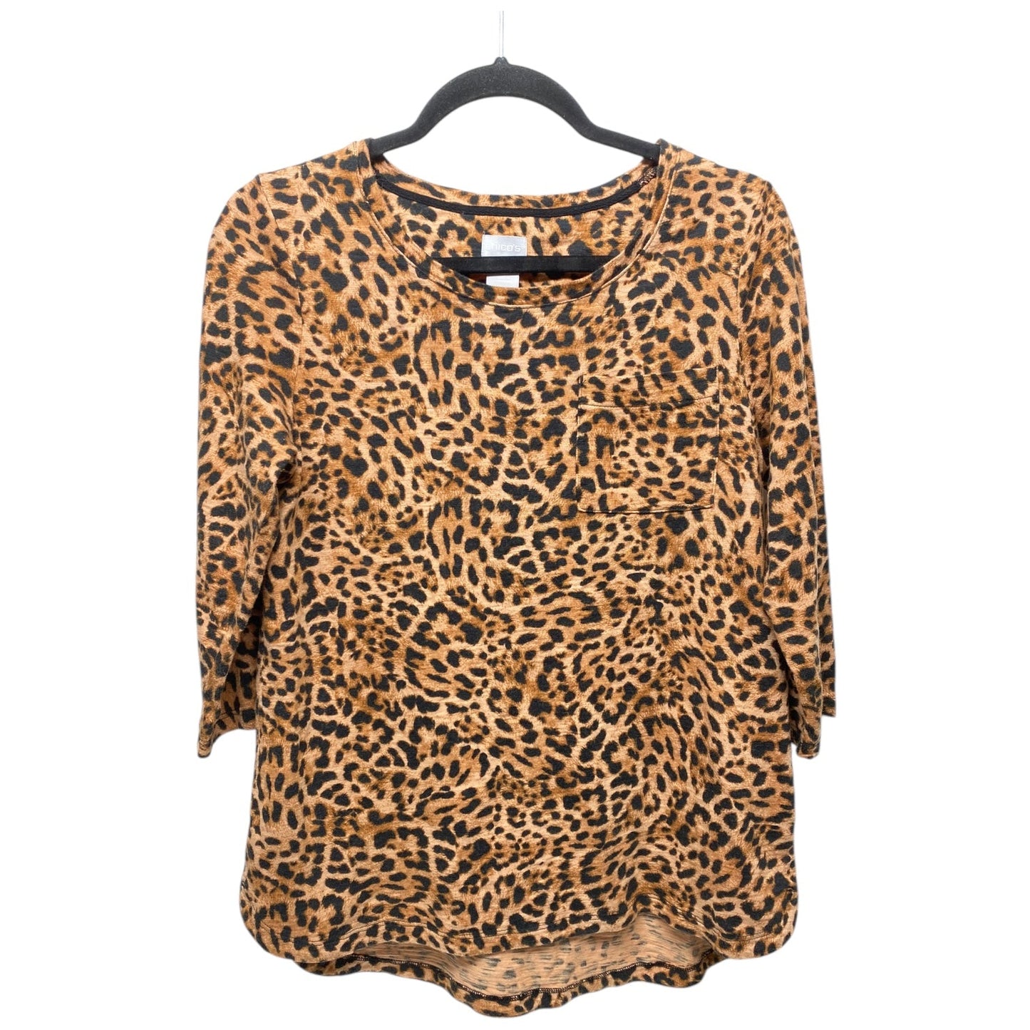 Top Long Sleeve By Chicos In Animal Print, Size: S