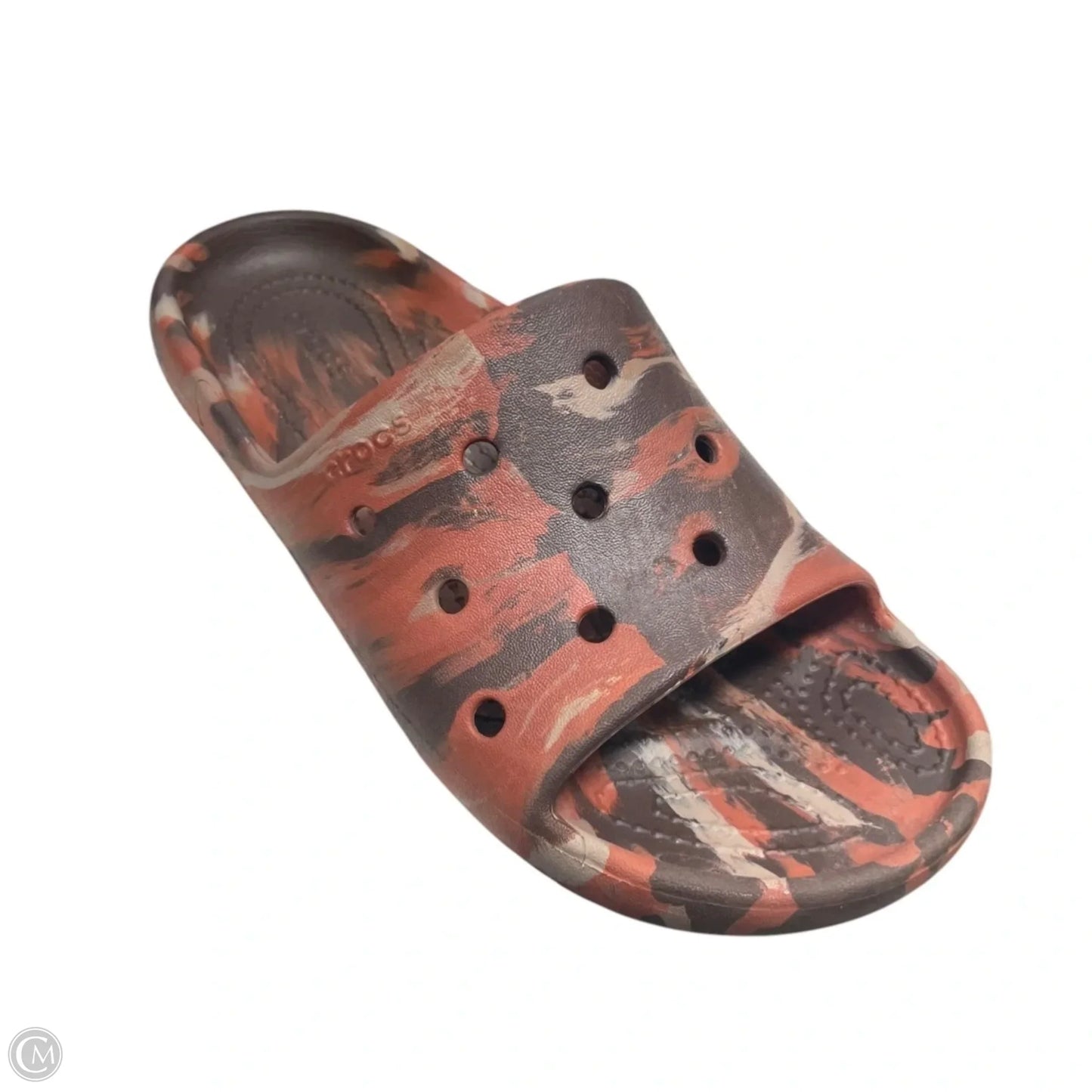 Sandals Flats By Crocs In Brown & Orange, Size: 8