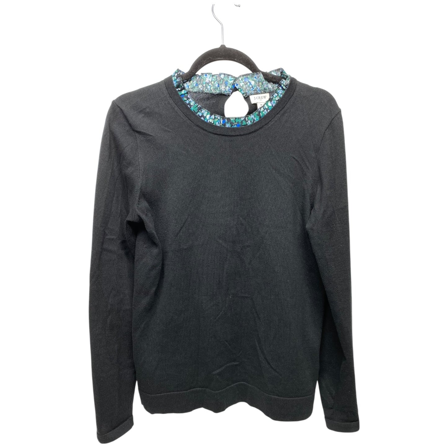 Top Long Sleeve By J. Crew In Black & Green, Size: M