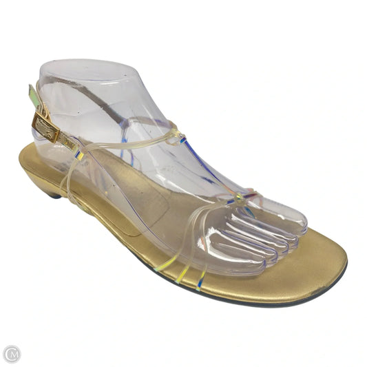 Sandals Designer By Stuart Weitzman In Gold, Size: 9.5