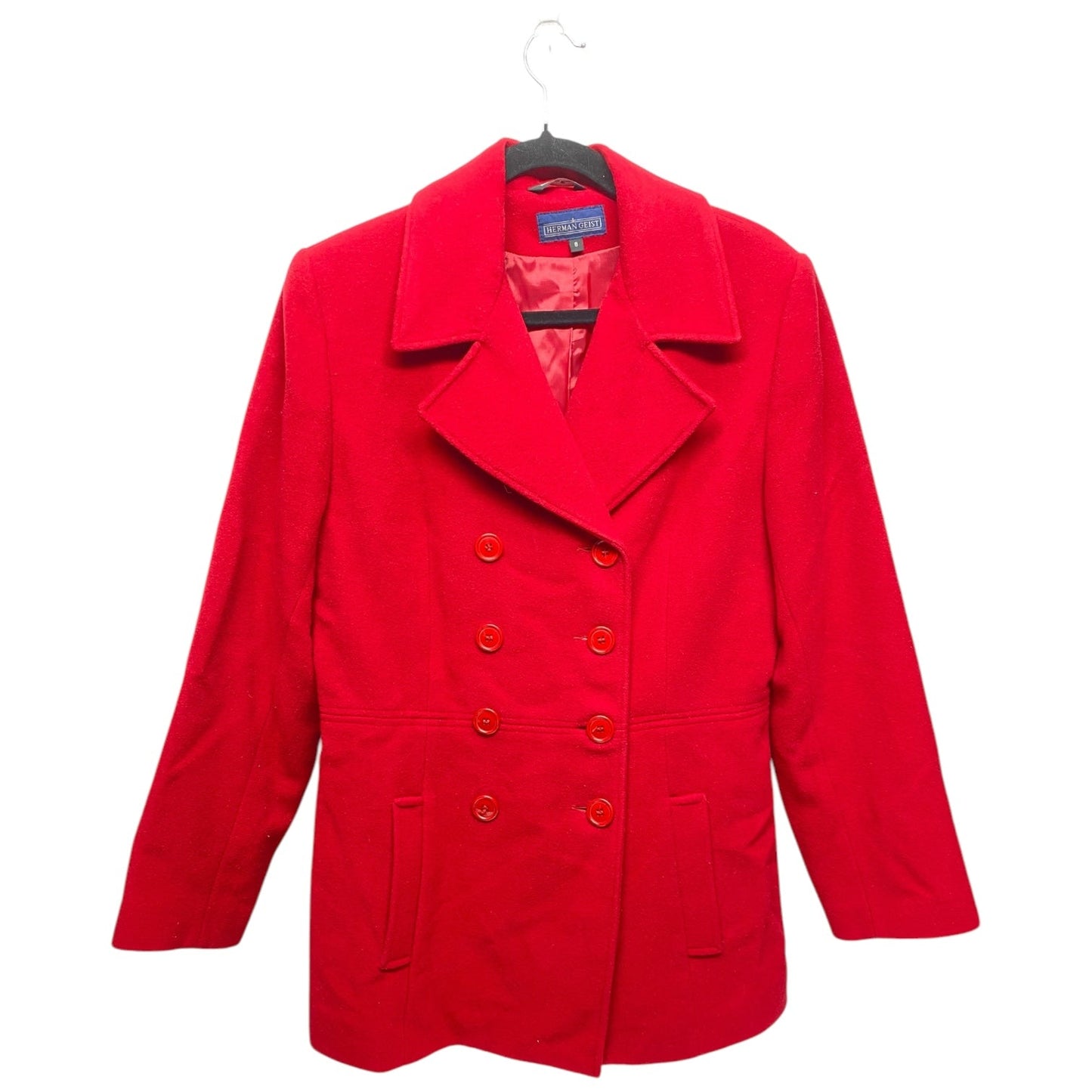 Coat Peacoat By Herman Geist In Red, Size: 8