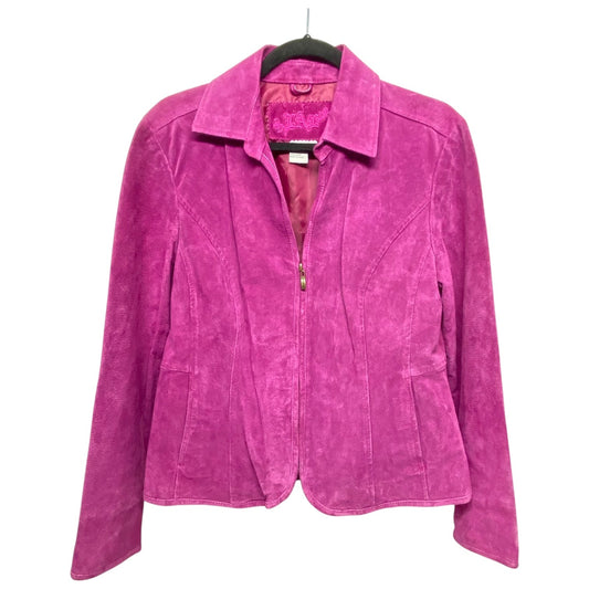 Jacket Leather By Live A Little In Purple, Size: M