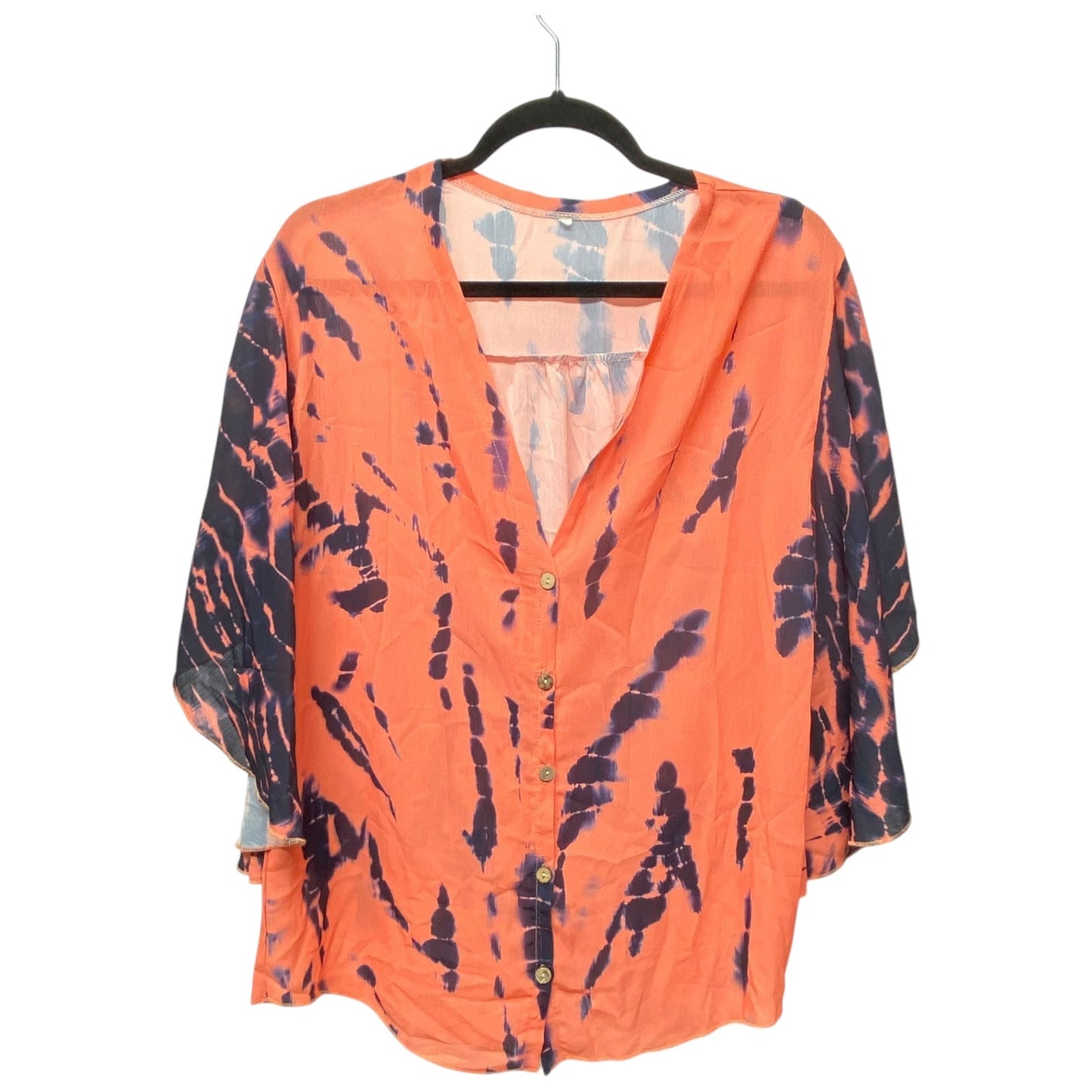 Top Long Sleeve By Clothes Mentor In Blue & Orange, Size: L