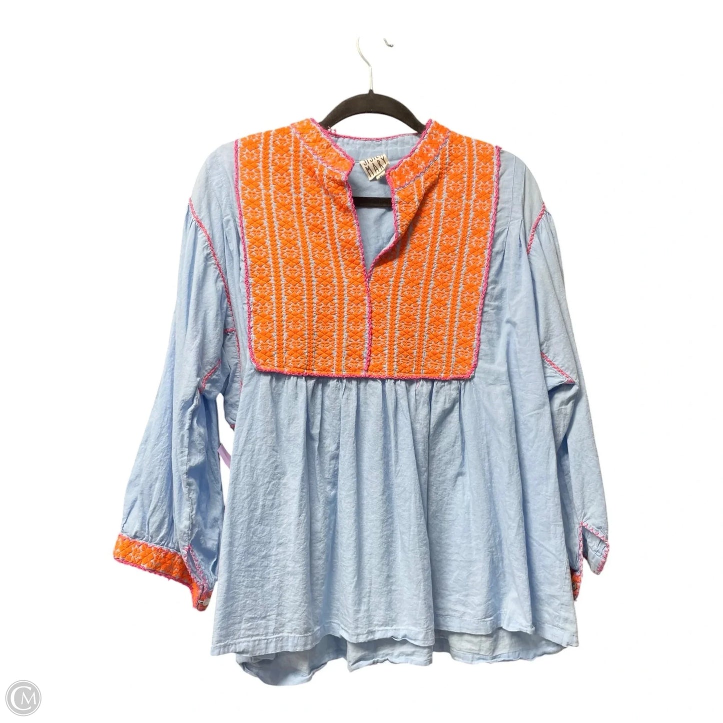Top Long Sleeve By SISTER MARY In Blue & Orange, Size: Xl