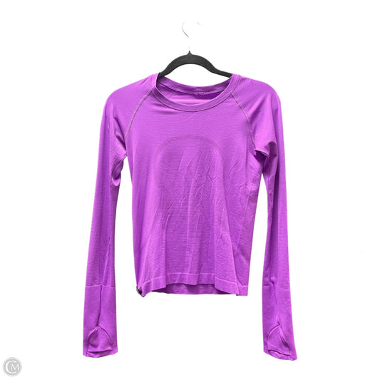 Athletic Top Long Sleeve Crewneck By Lululemon In Purple, Size: S