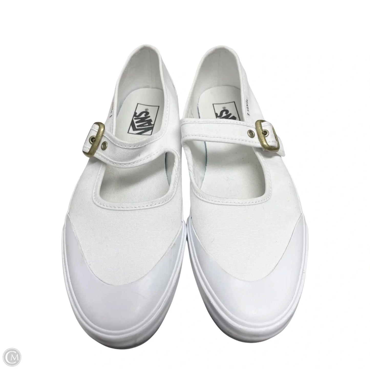 Shoes Flats By Vans In White, Size: 9