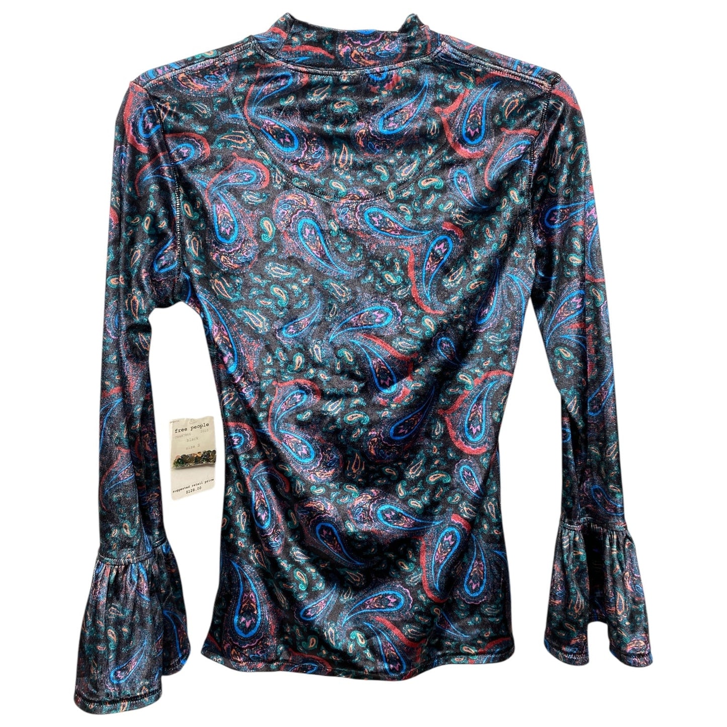 Top Long Sleeve By Free People In Paisley Print, Size: S