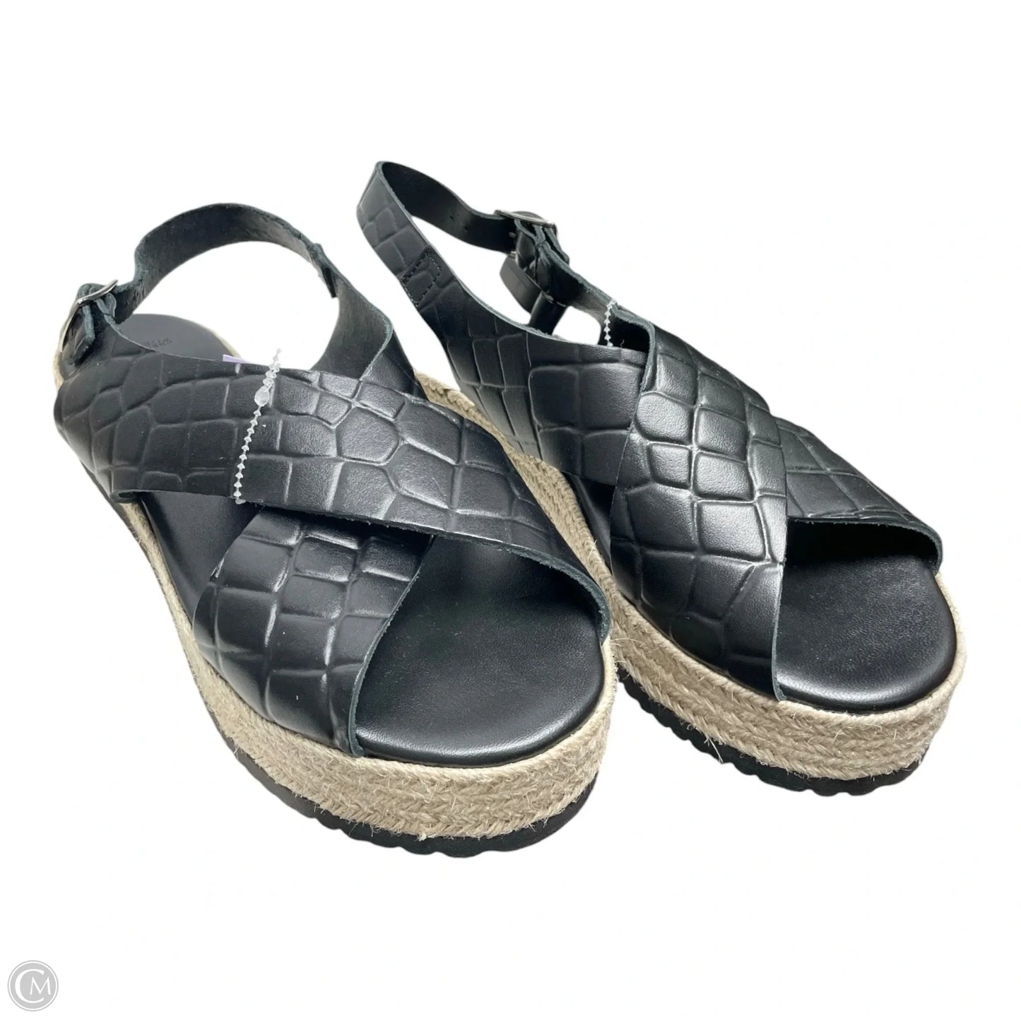 Sandals Heels Platform By Cmc In Black & Cream, Size: 10.5