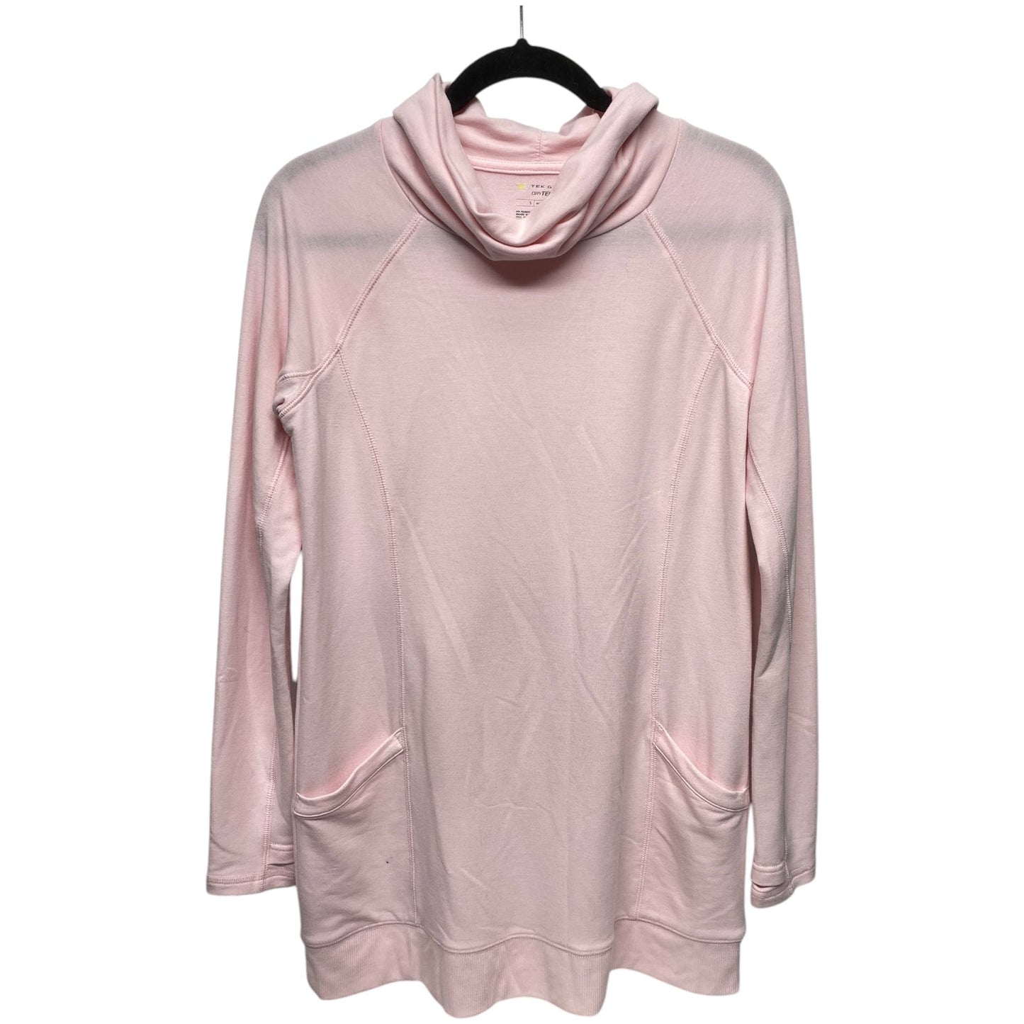 Athletic Top Long Sleeve Collar By Tek Gear In Pink, Size: S