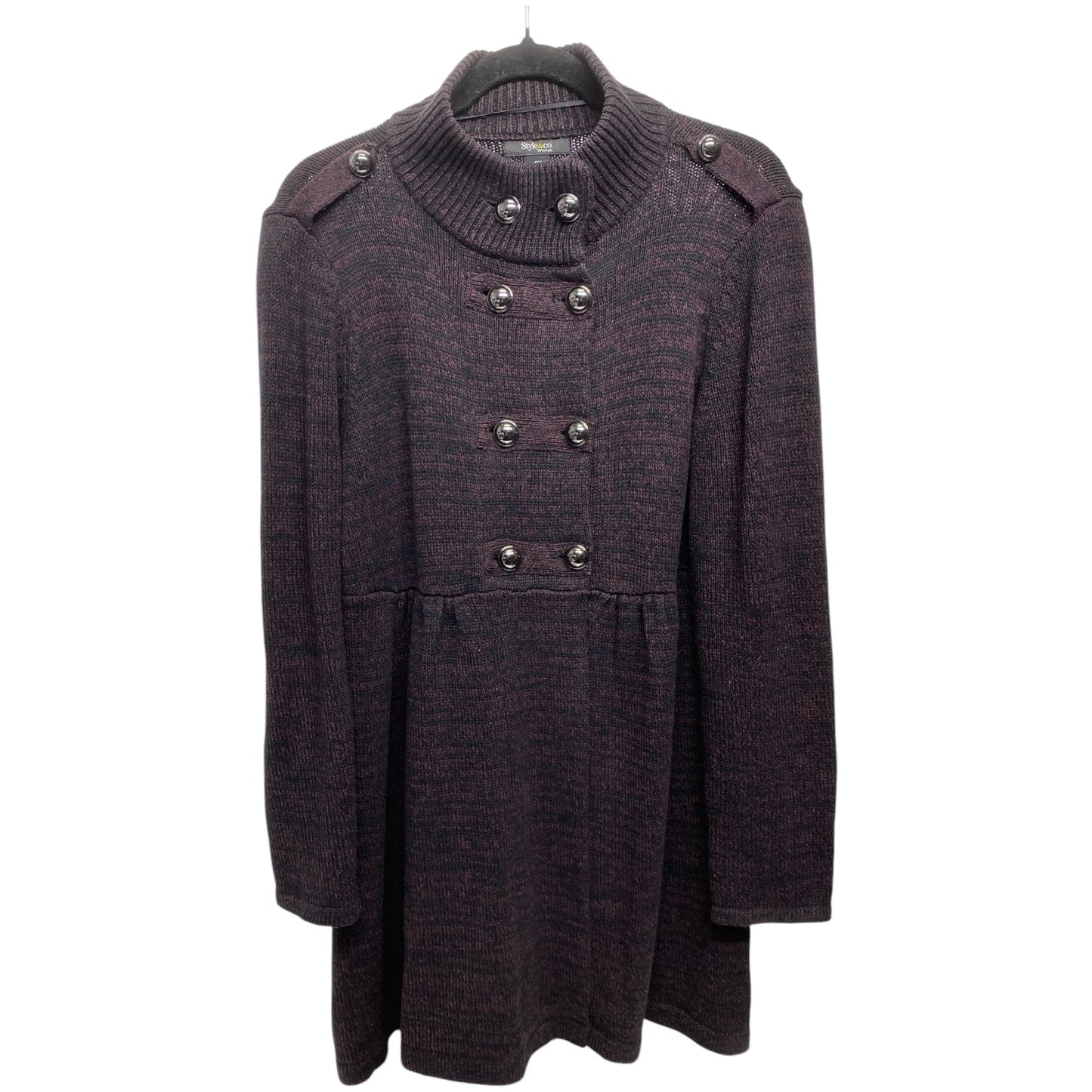 Coat Other By Style And Co Collection Women In Black & Purple, Size: 0x