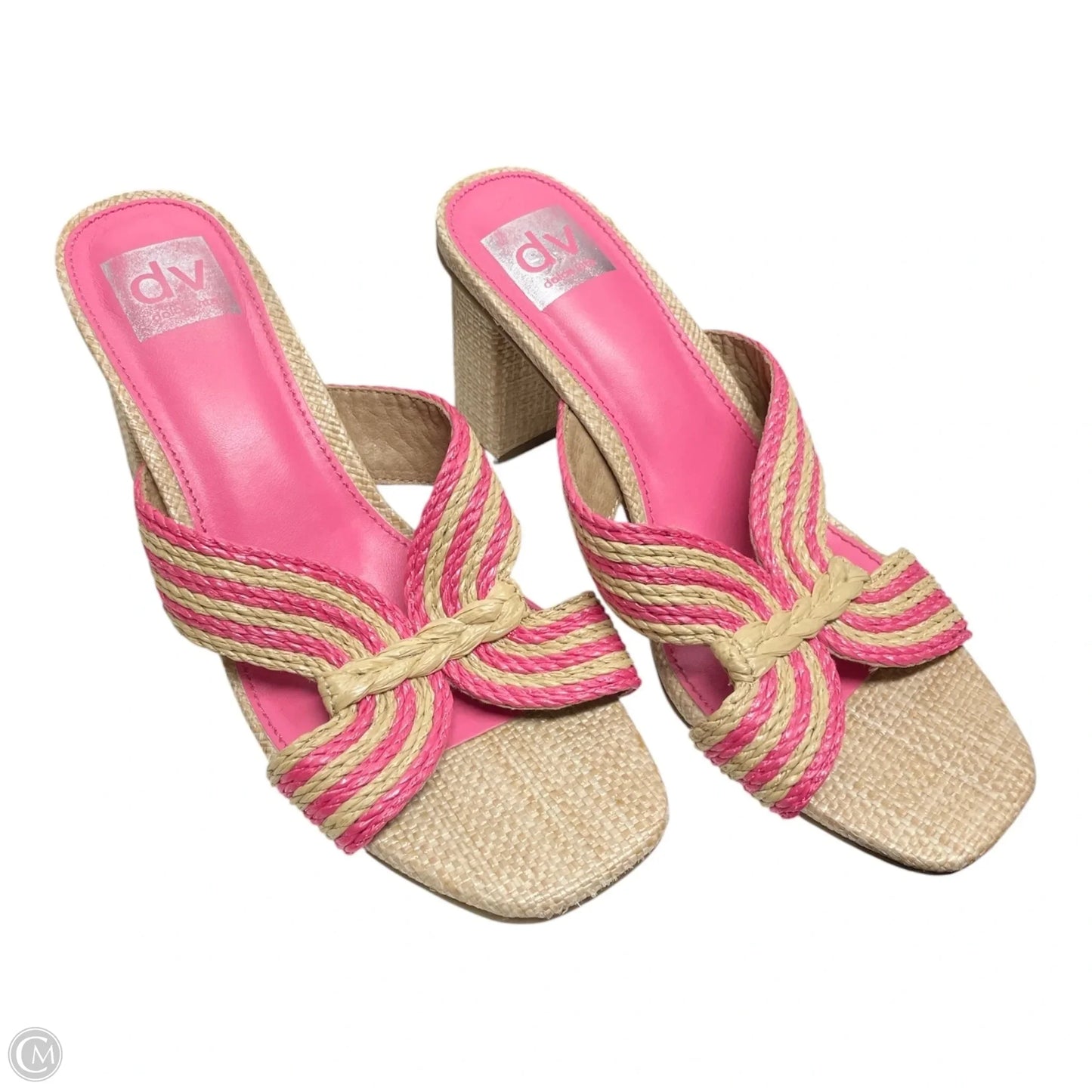 Sandals Heels Block By Dolce Vita In Pink & Tan, Size: 8