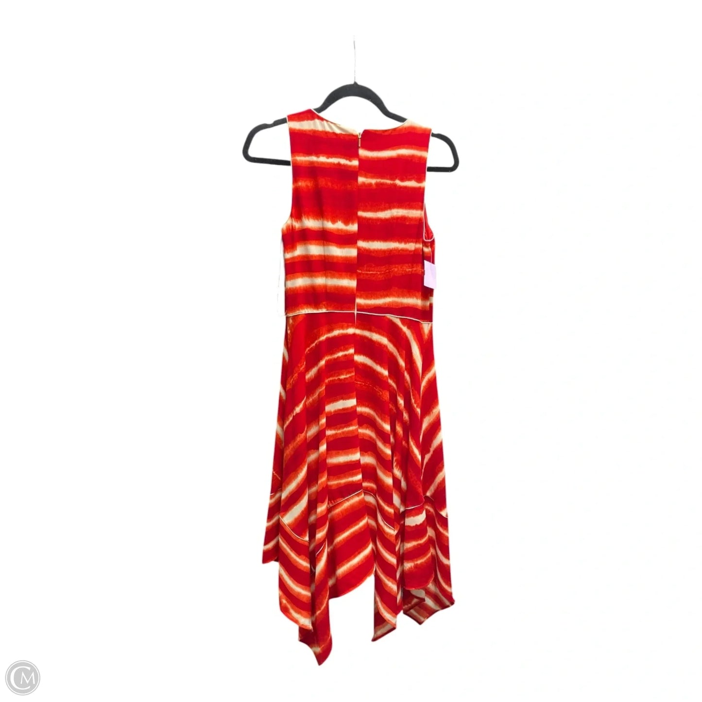 Dress Casual Midi By Donna Karan In Red & White, Size: S