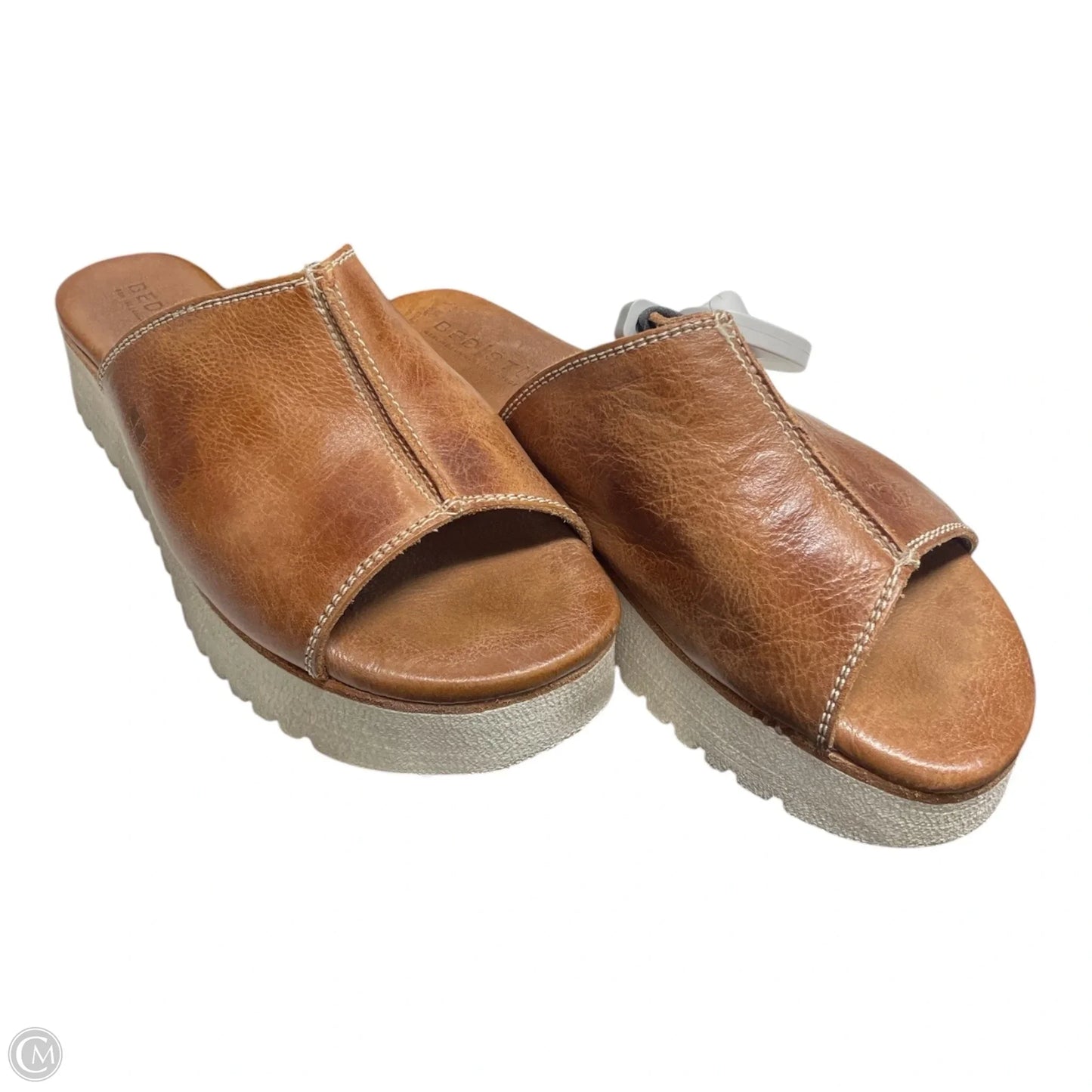 Sandals Flats By Bed Stu In Brown & White, Size: 9.5