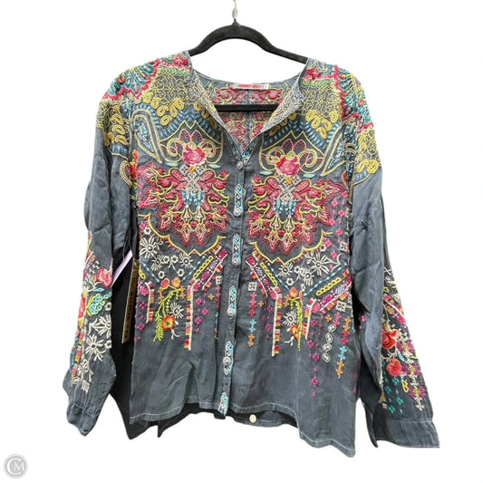 Blouse Designer By Johnny Was In Floral Print, Size: M