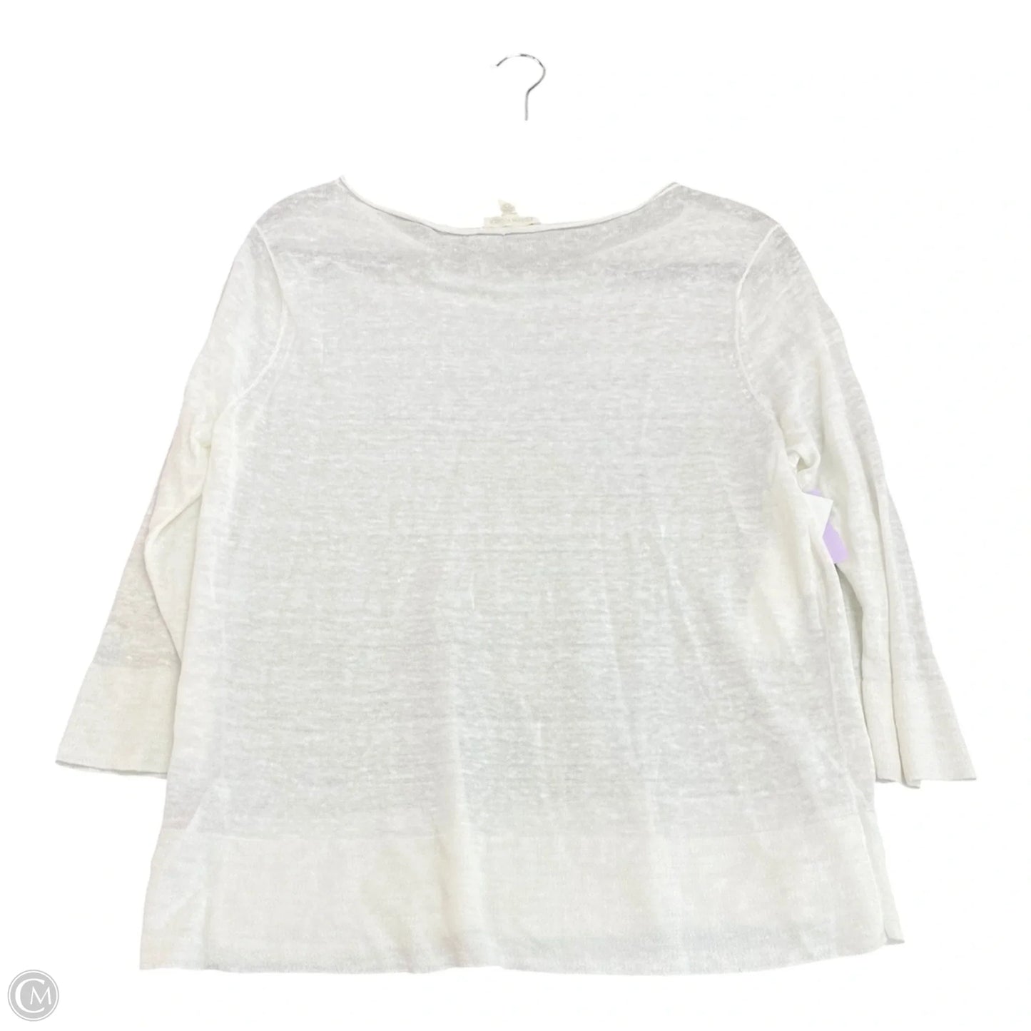 Top 3/4 Sleeve By Eileen Fisher In Ivory, Size: Sp