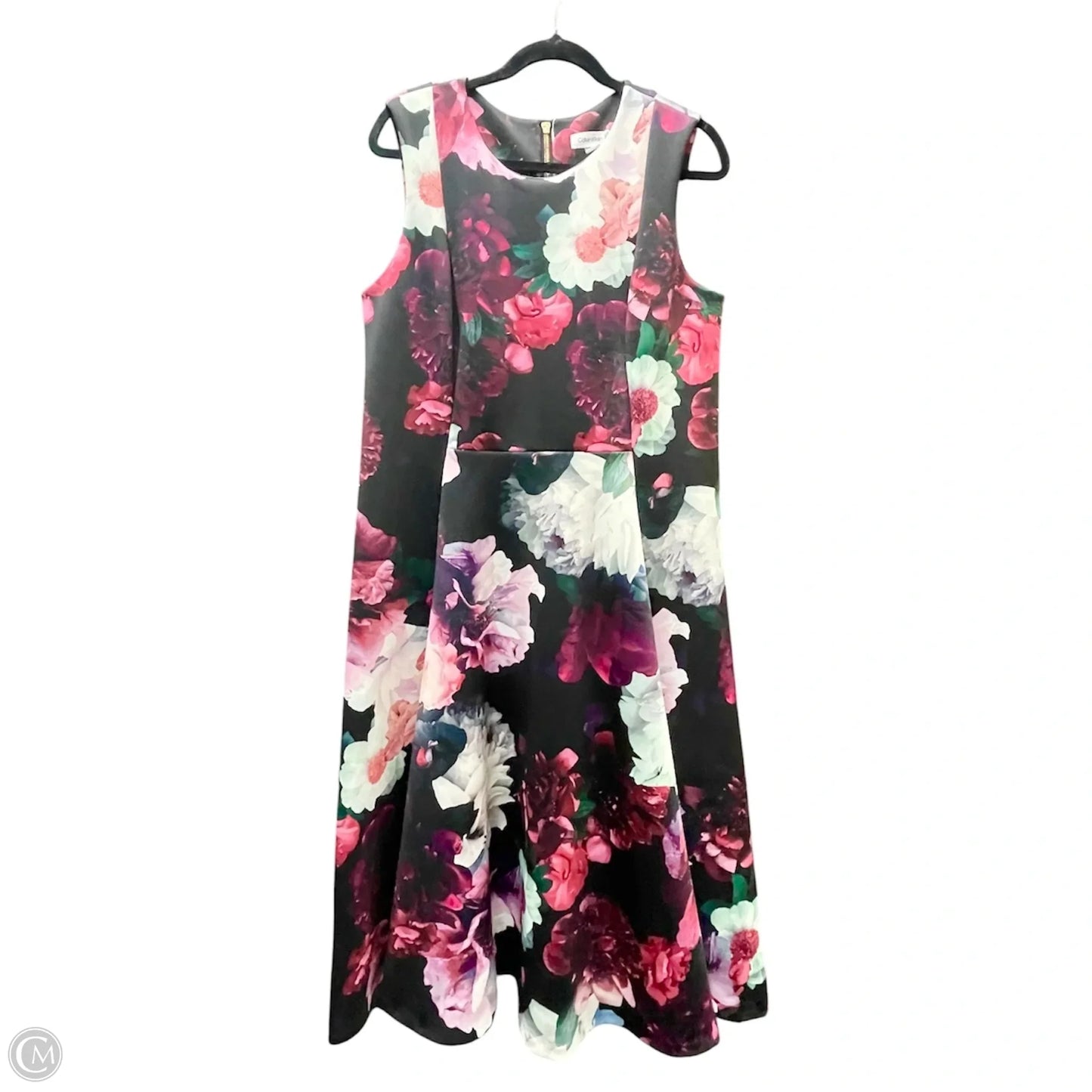 Dress Party Midi By Calvin Klein In Floral Print, Size: 14
