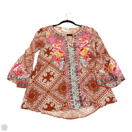 Top Long Sleeve By Savanna Jane In Multi-colored, Size: S