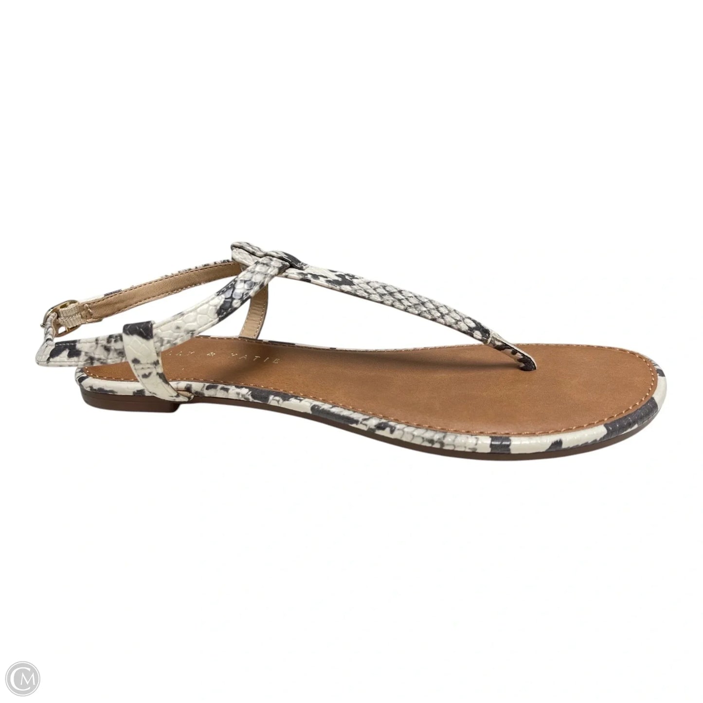 Sandals Flats By Kelly And Katie In Snakeskin Print, Size: 7.5