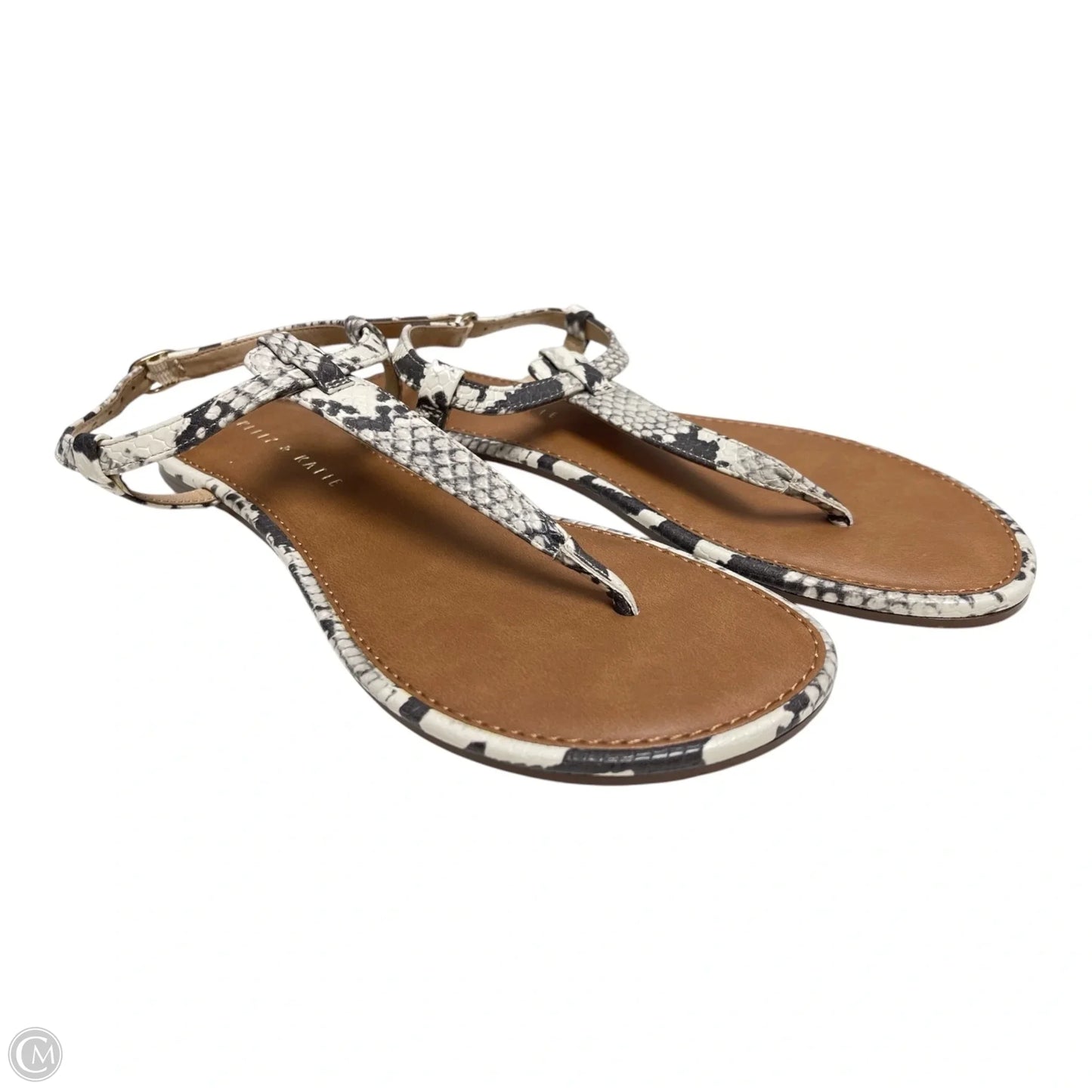 Sandals Flats By Kelly And Katie In Snakeskin Print, Size: 7.5