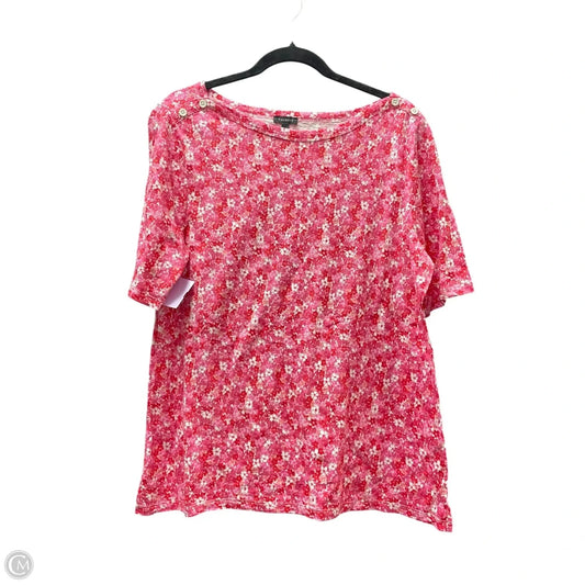 Top Short Sleeve By Talbots In Floral Print, Size: L