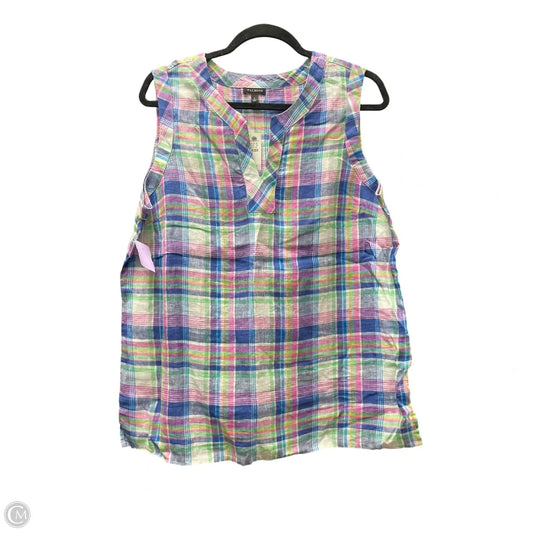 Top Sleeveless By Talbots In Plaid Pattern, Size: L