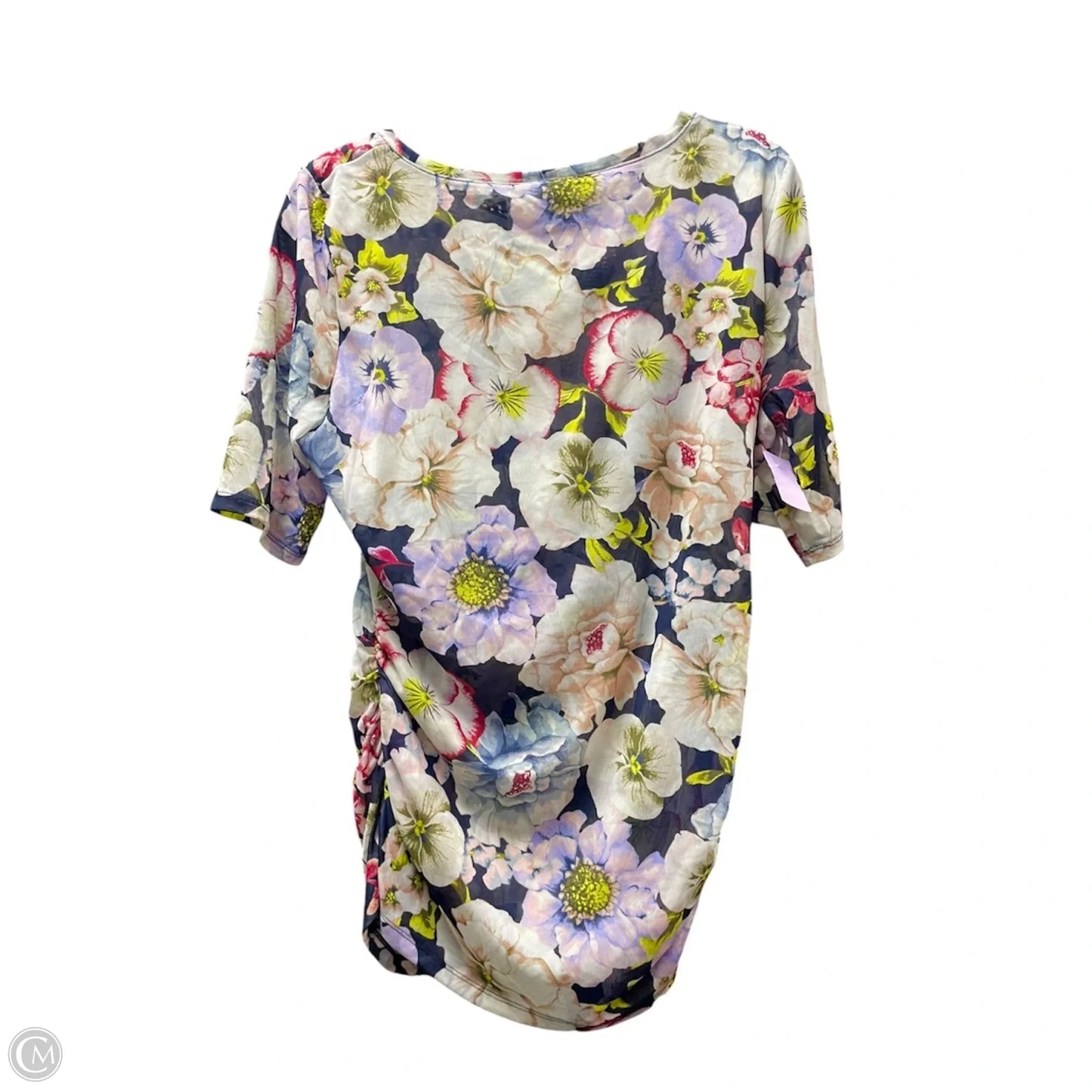 Top Short Sleeve By White House Black Market In Floral Print, Size: L