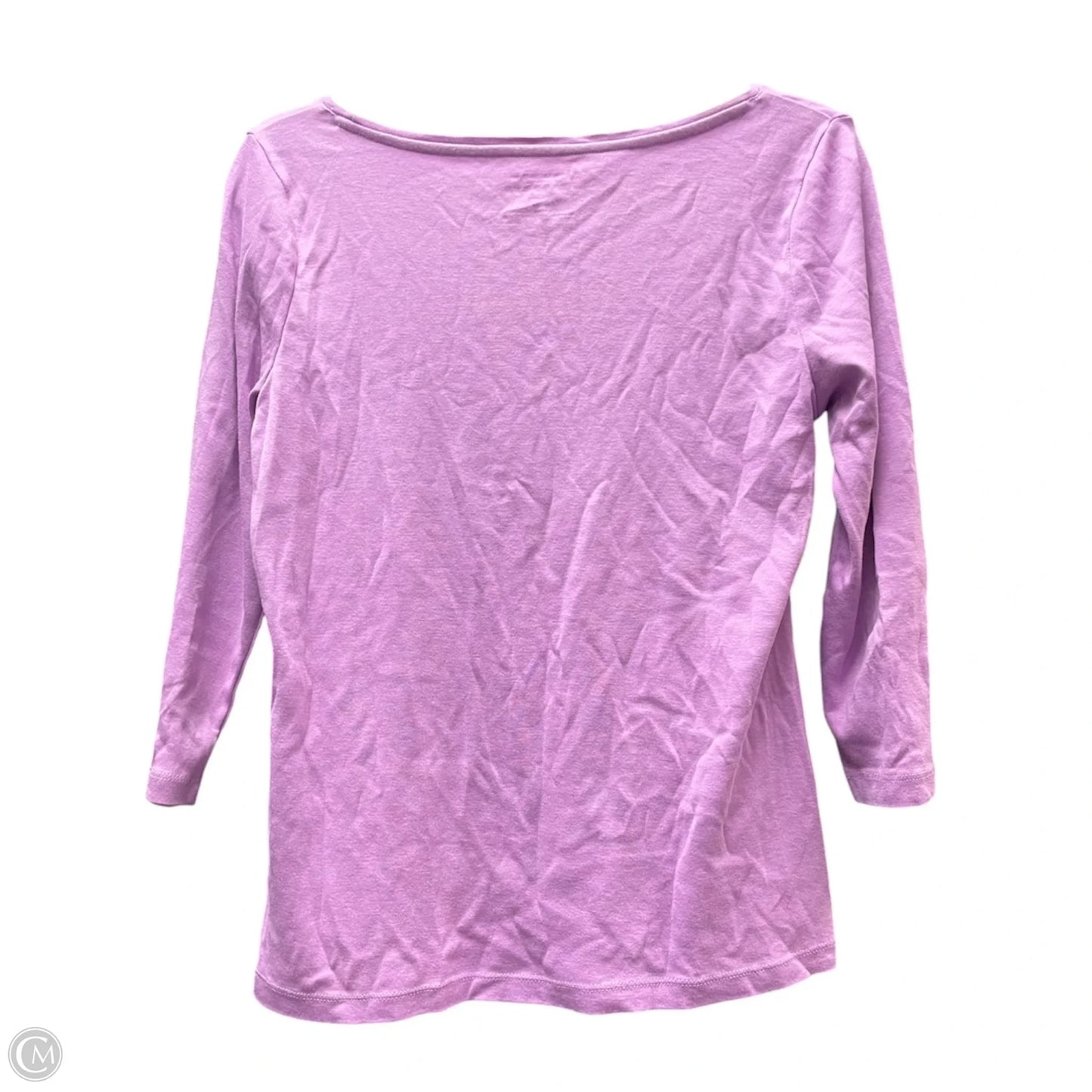 Top 3/4 Sleeve Basic By Talbots In Purple, Size: Mp