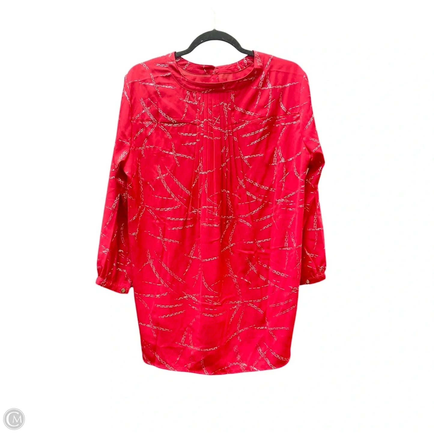 Blouse Long Sleeve By Jm Collections In Red & Silver, Size: L