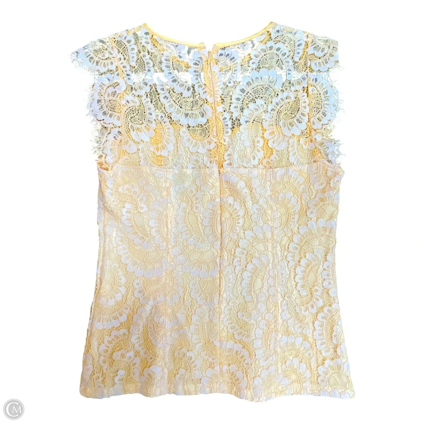 Blouse Short Sleeve By White House Black Market In Yellow, Size: Xs
