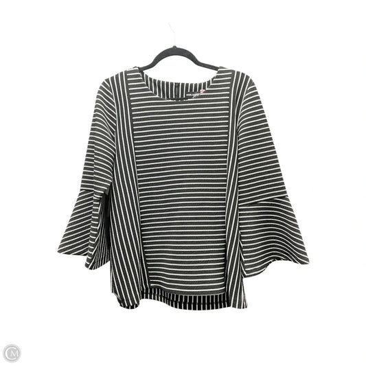 Top Long Sleeve Designer By Karl Lagerfeld In Striped Pattern, Size: L